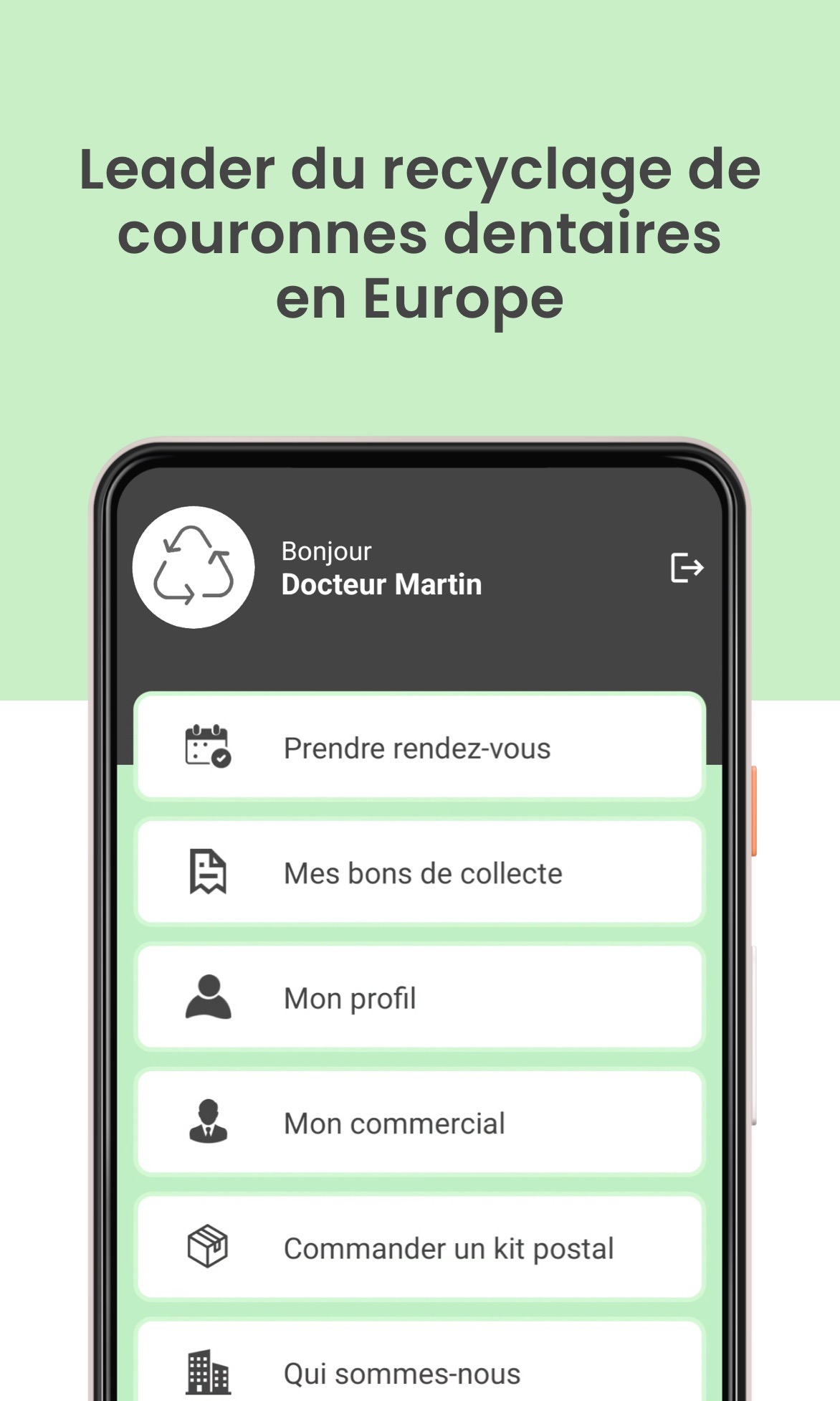Swiss Recycling Metals App 牙科貴金屬回收介面