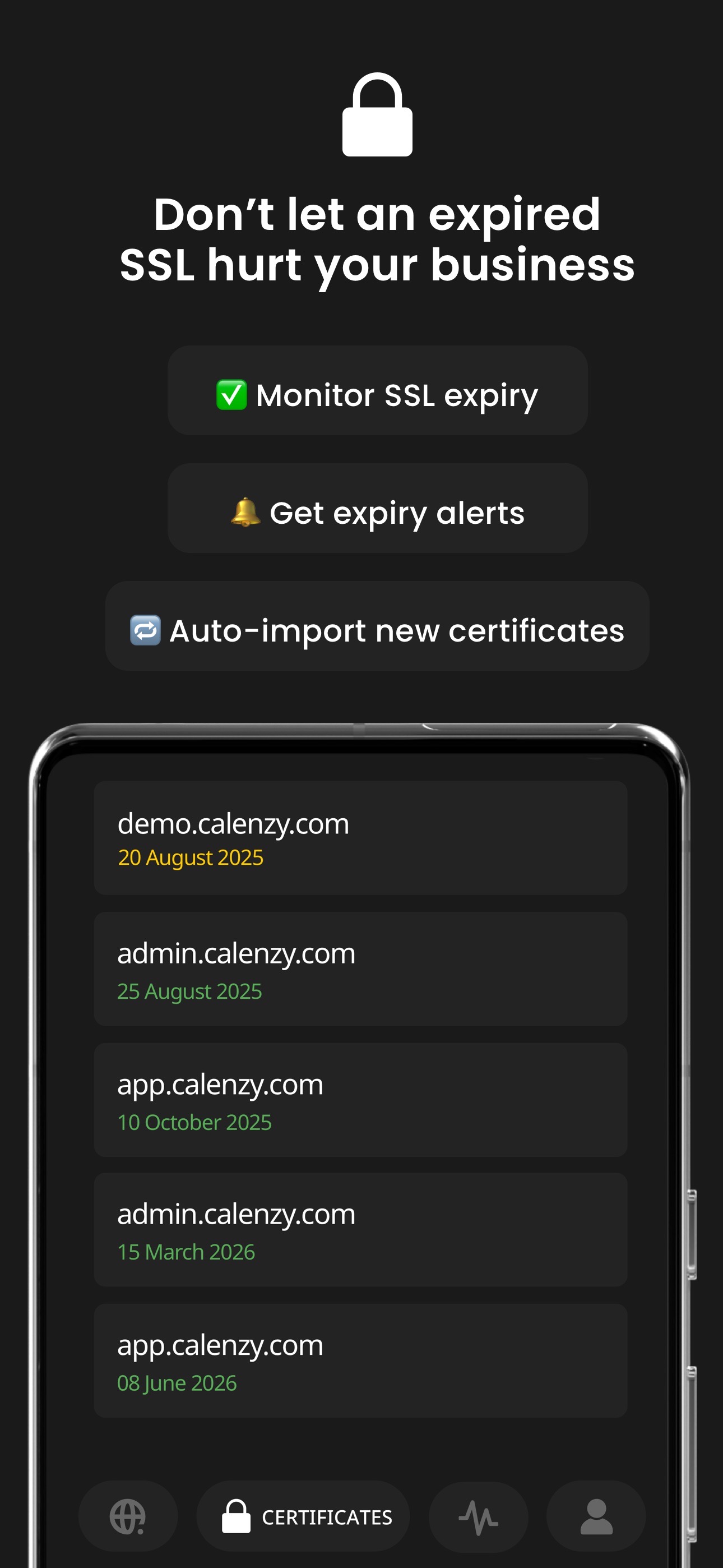 Uptime App 域名監控 - SSL 憑證檢查功能